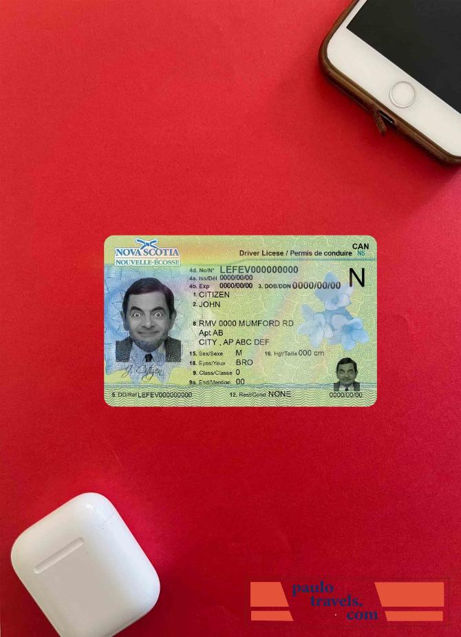 Canada Nova Scotia DL photolook FRONT PSD template